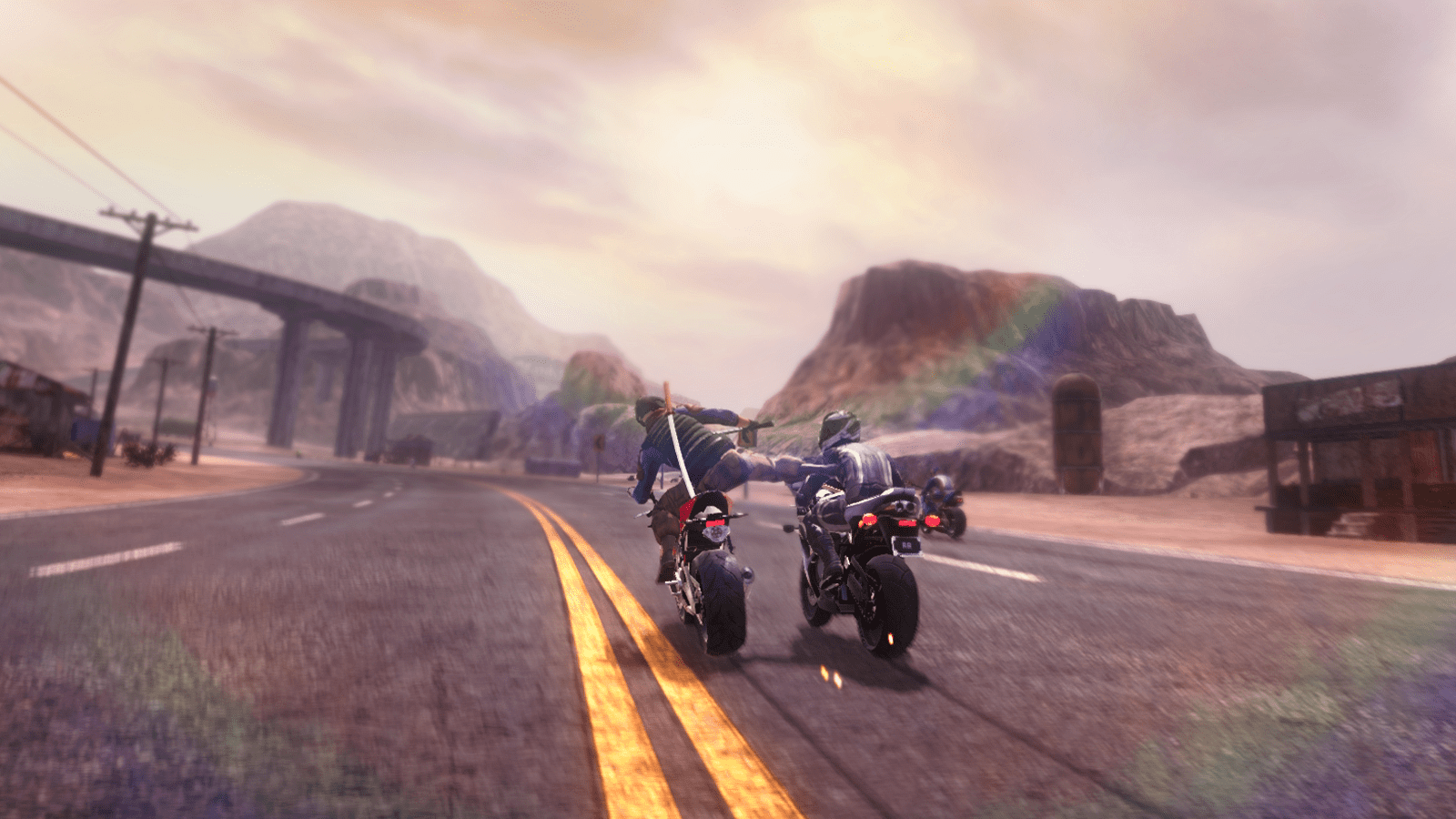 Road Redemption es un juego en el que lideras a tu banda de motociclistas en un viaje épico por todo el país en una brutal aventura de combate.