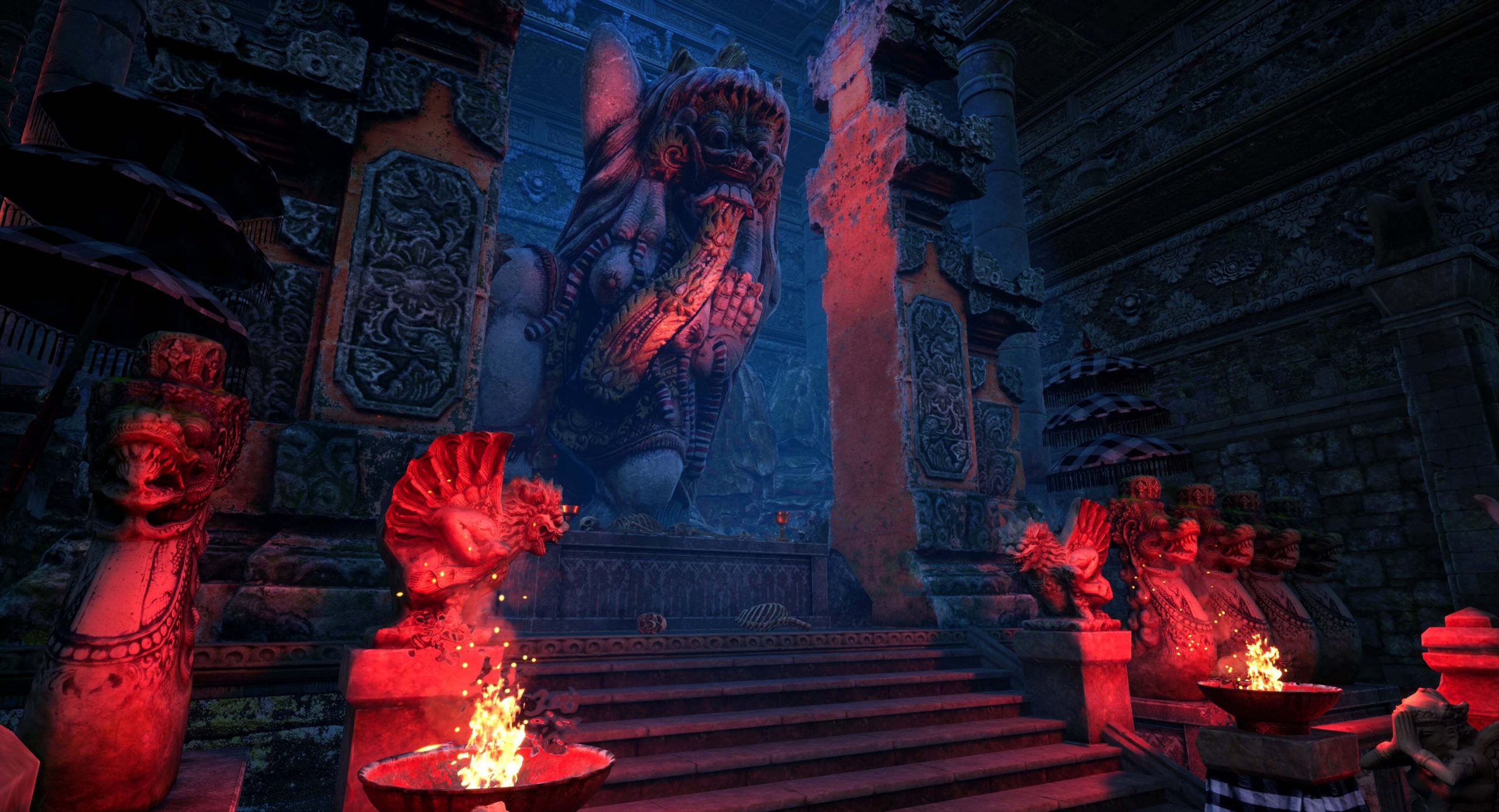 Escape from Naraka es un juego de plataformas de acción en primera persona con temas exóticos balineses. Inspirándose enormemente en las leyendas balinesa